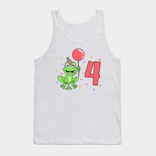 I am 4 with frog - kids birthday 4 years old Tank Top